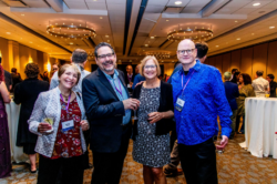 Authors celebrate together at the finalist reception, Chicago 2026.