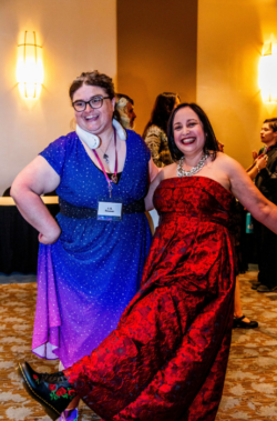 Showing off their reception finery at the Nebulas, Chicago 2026.